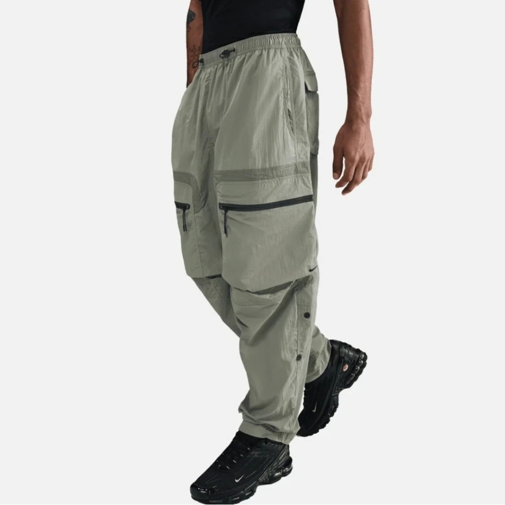 Nike Men's Light Olive Cargo Pants with Zip Pockets